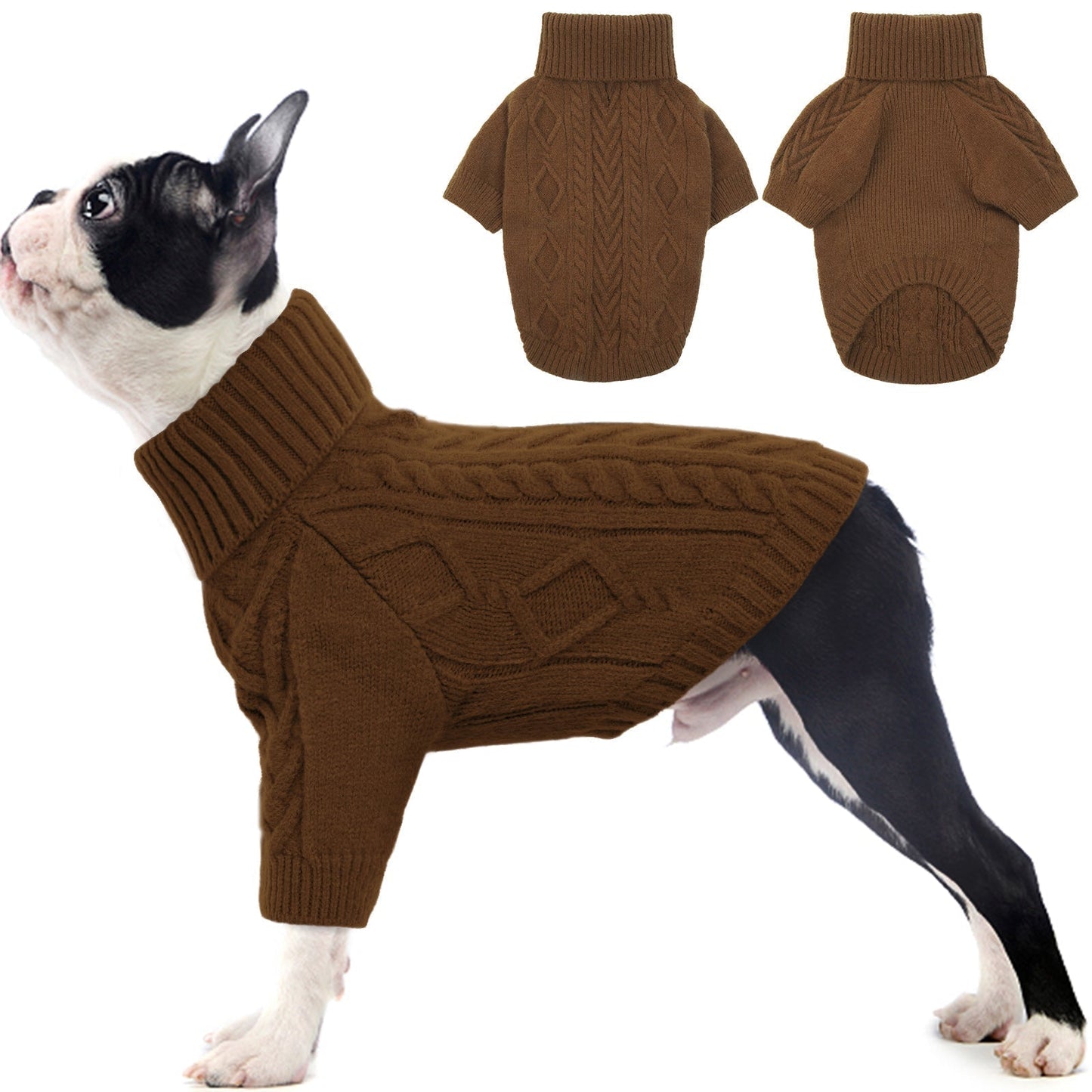 Solid Dog Cat Winter Sweater