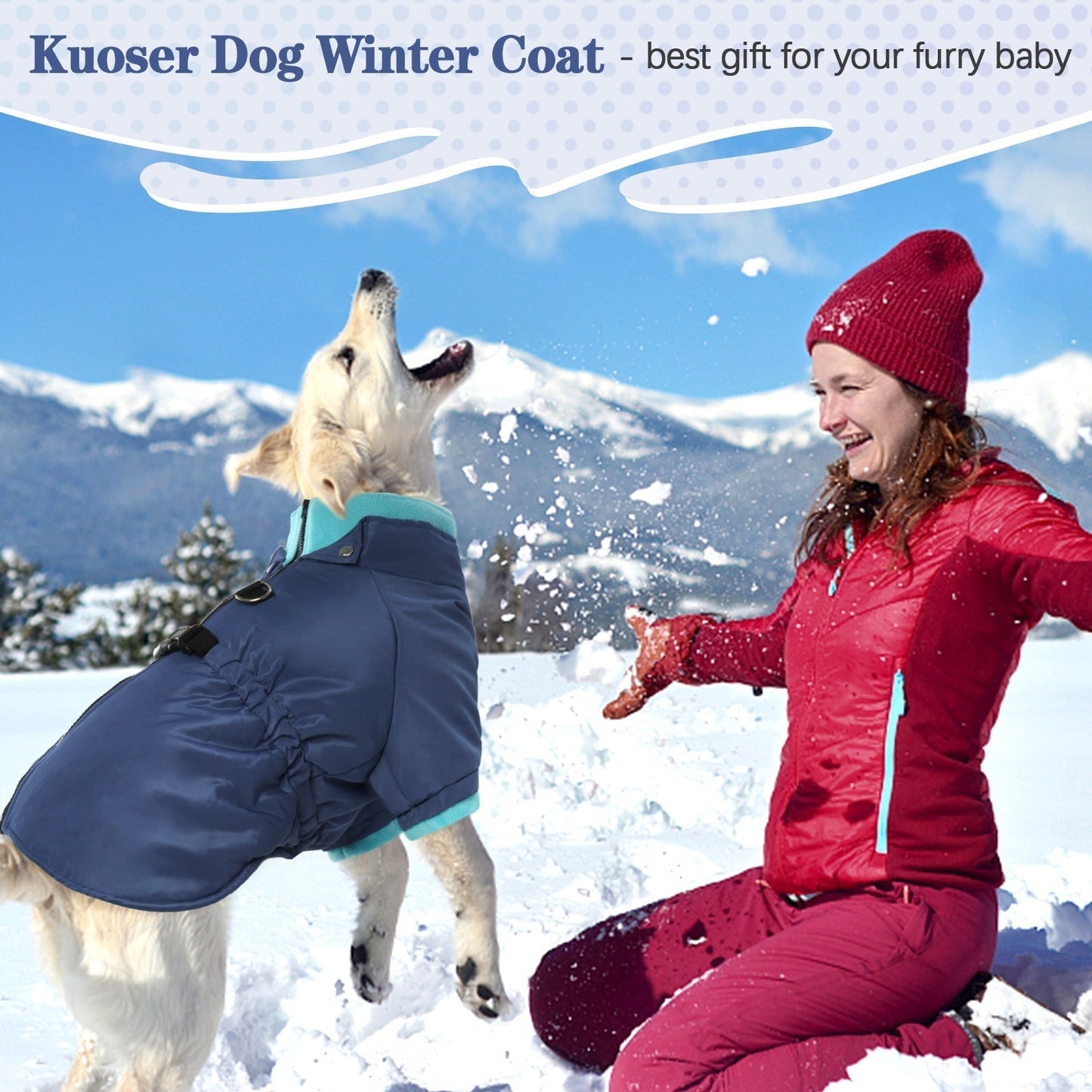 Windproof Dog Cold Weather Coat with Zipper