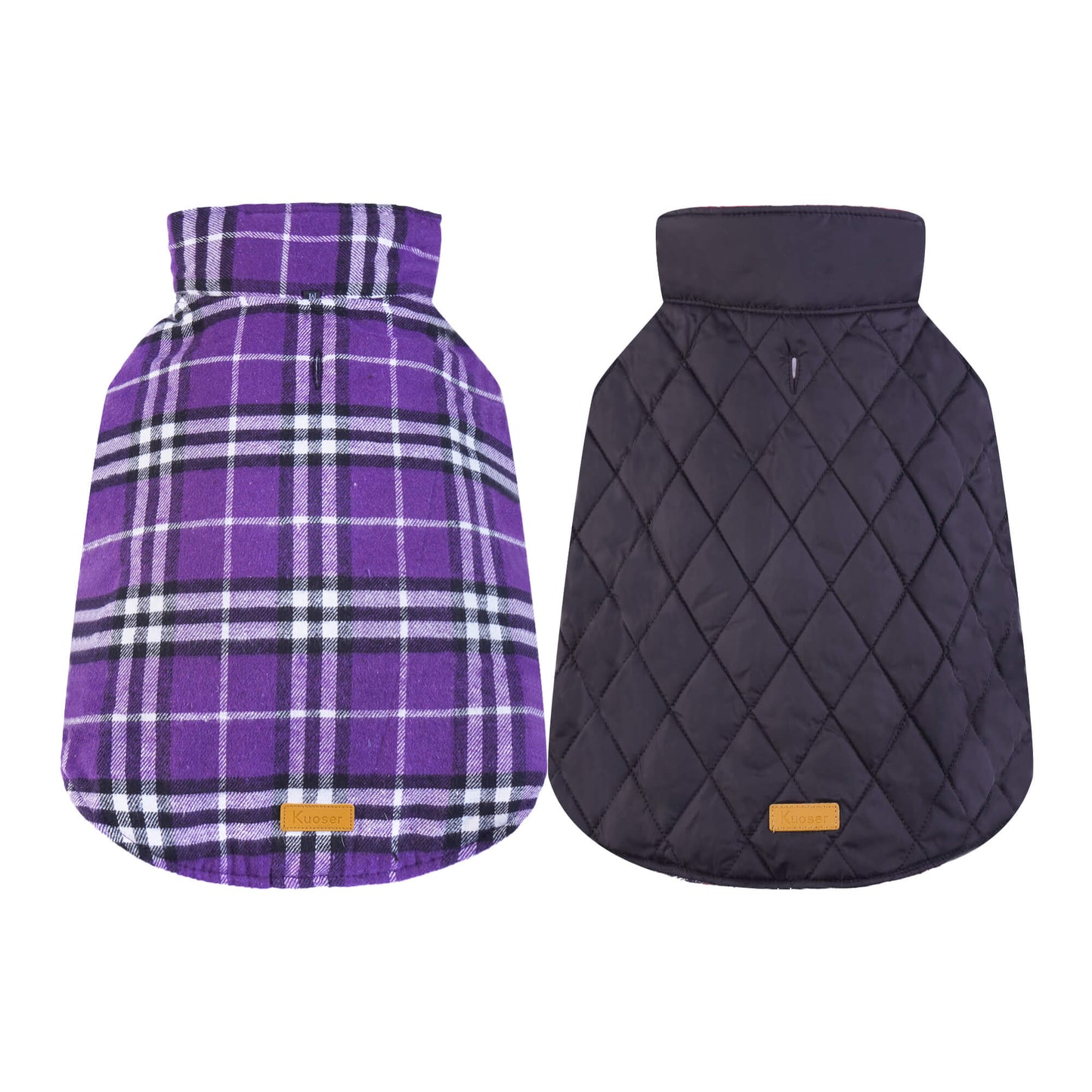 Plaid Reversible Dog Jacket for Winter