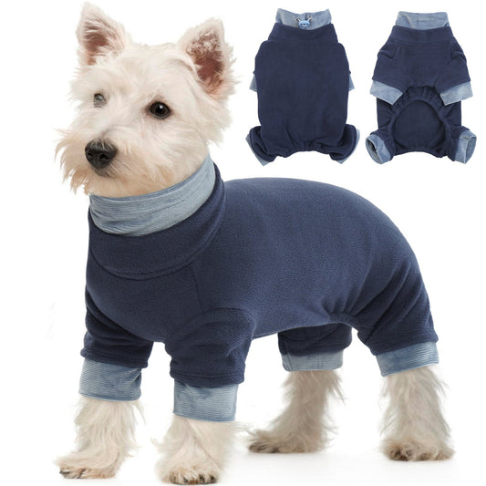 Fleece Dog Sweater Warm Dog Pajamas