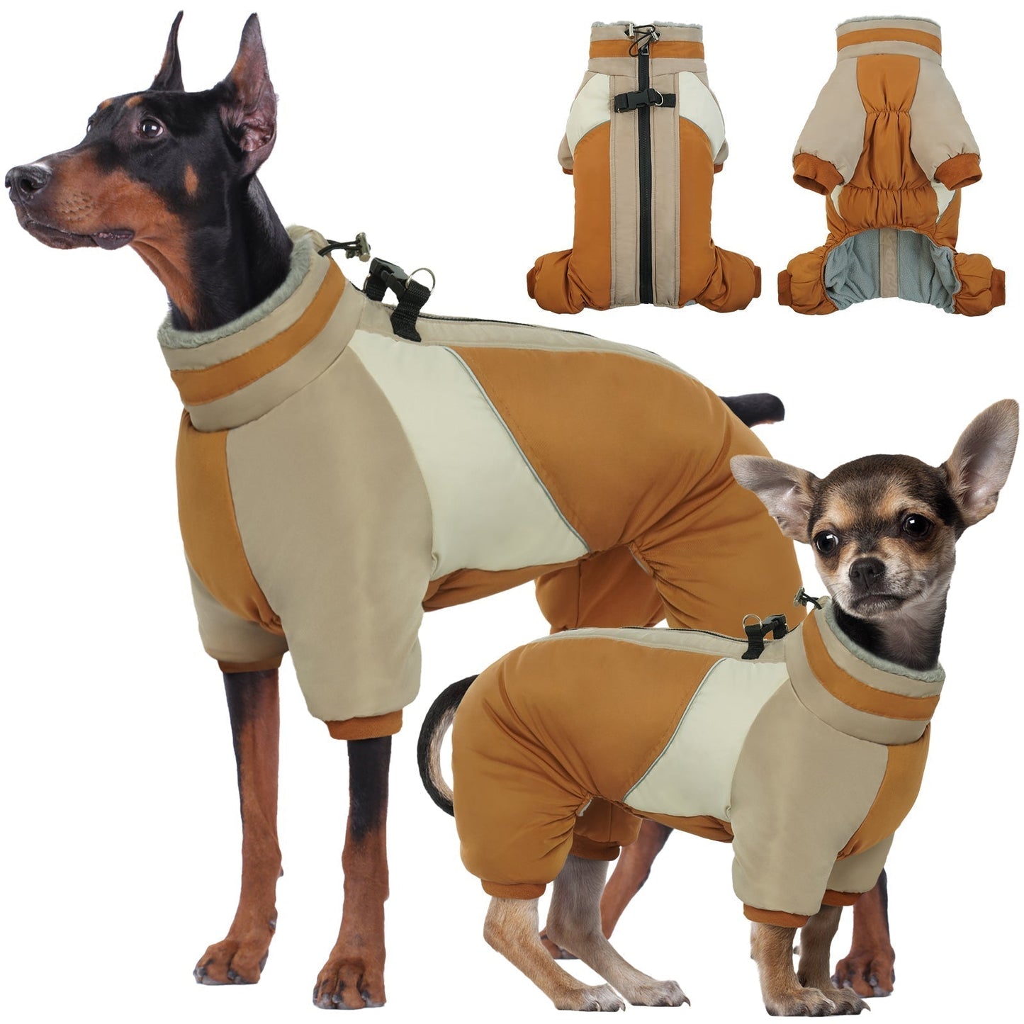 Adjustable Dog Winter Coat Warm Dog Jacket