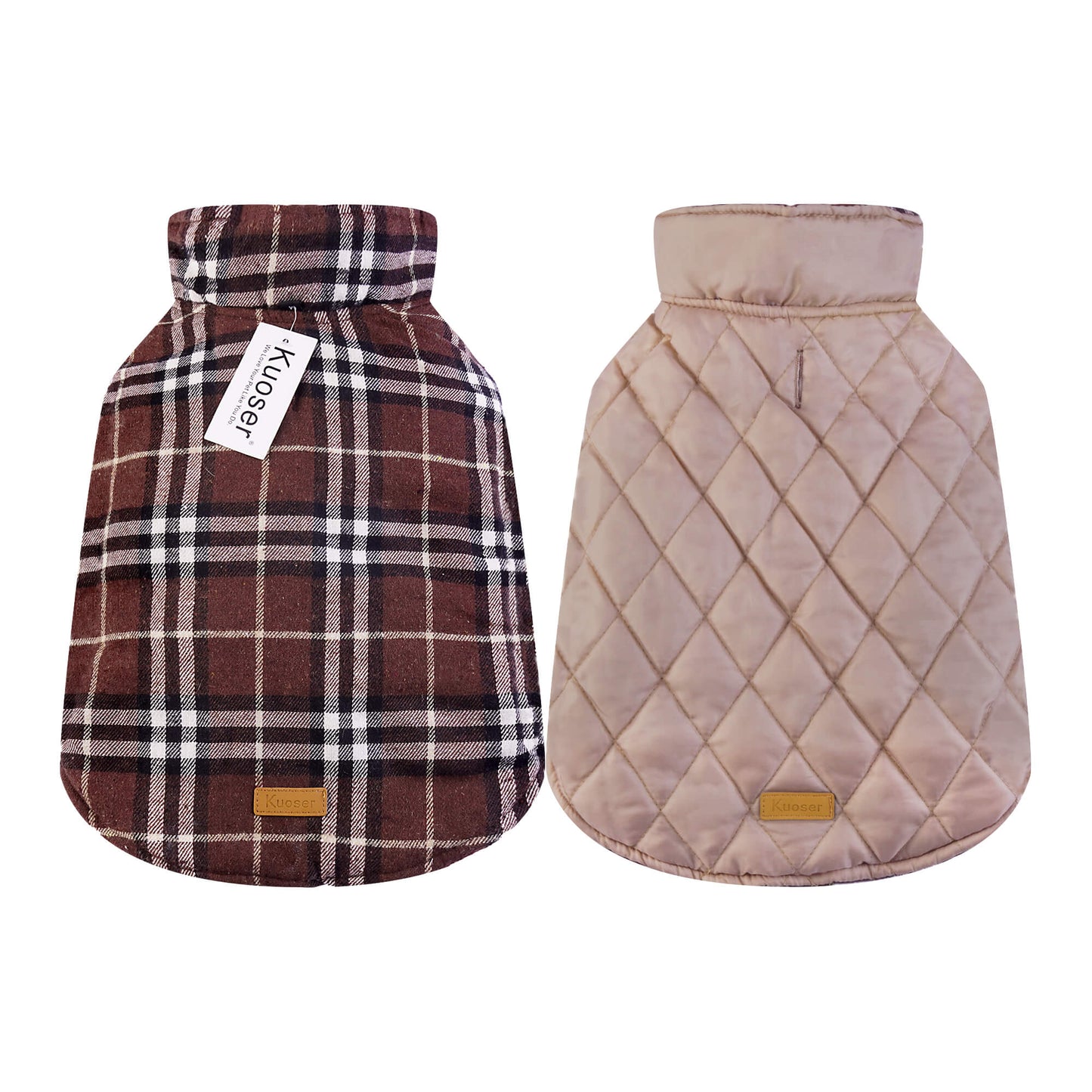 Plaid Reversible Dog Jacket for Winter