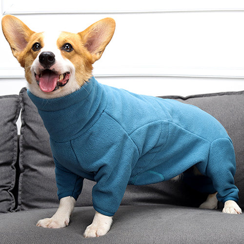 Long Sleeves Fleece Dog Coat with Turtleneck