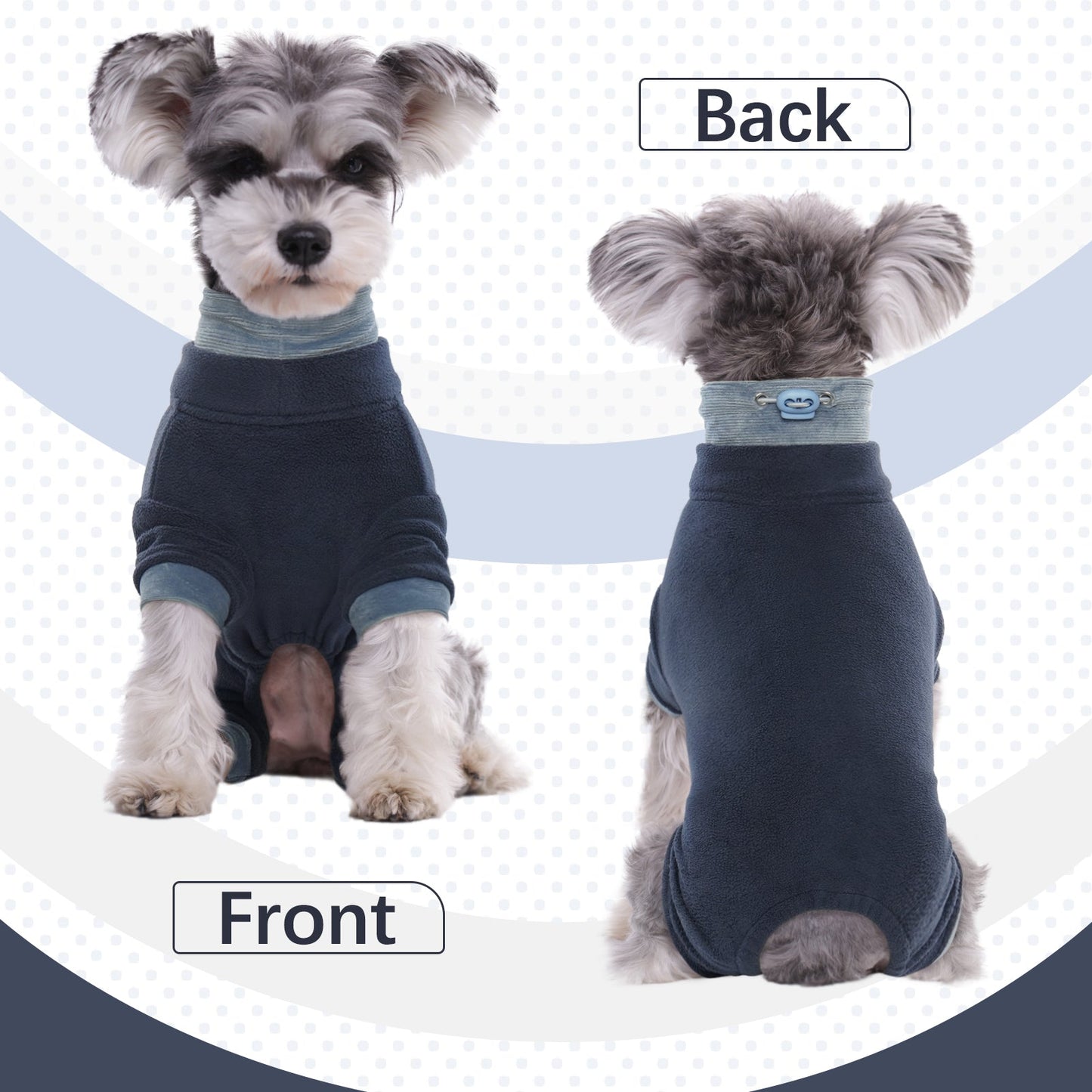 Fleece Dog Sweater Warm Dog Pajamas