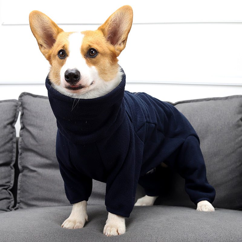 Long Sleeves Fleece Dog Coat with Turtleneck