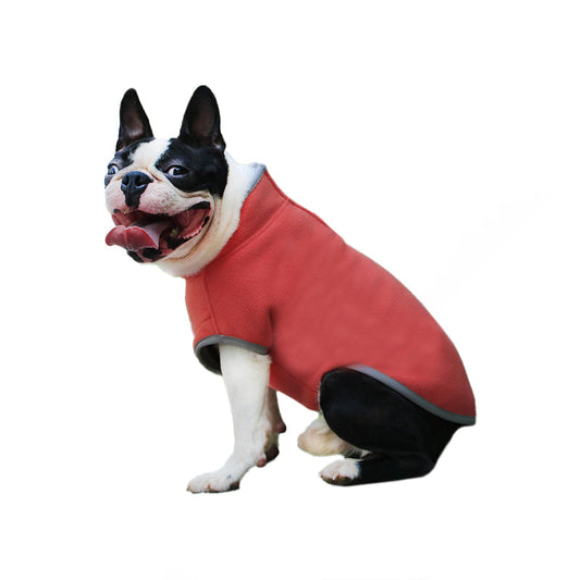 Thickened Polar Fleece Color Edge Dog Jacket