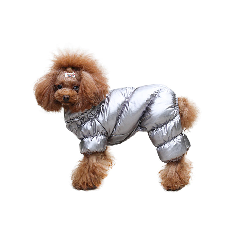 Glossy Four-Legged Cotton Jacket for Dogs