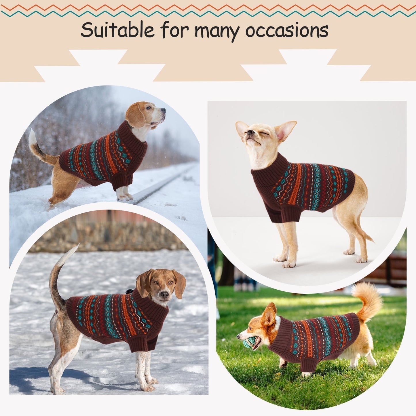 Bohemian Turtleneck Dog Sweater