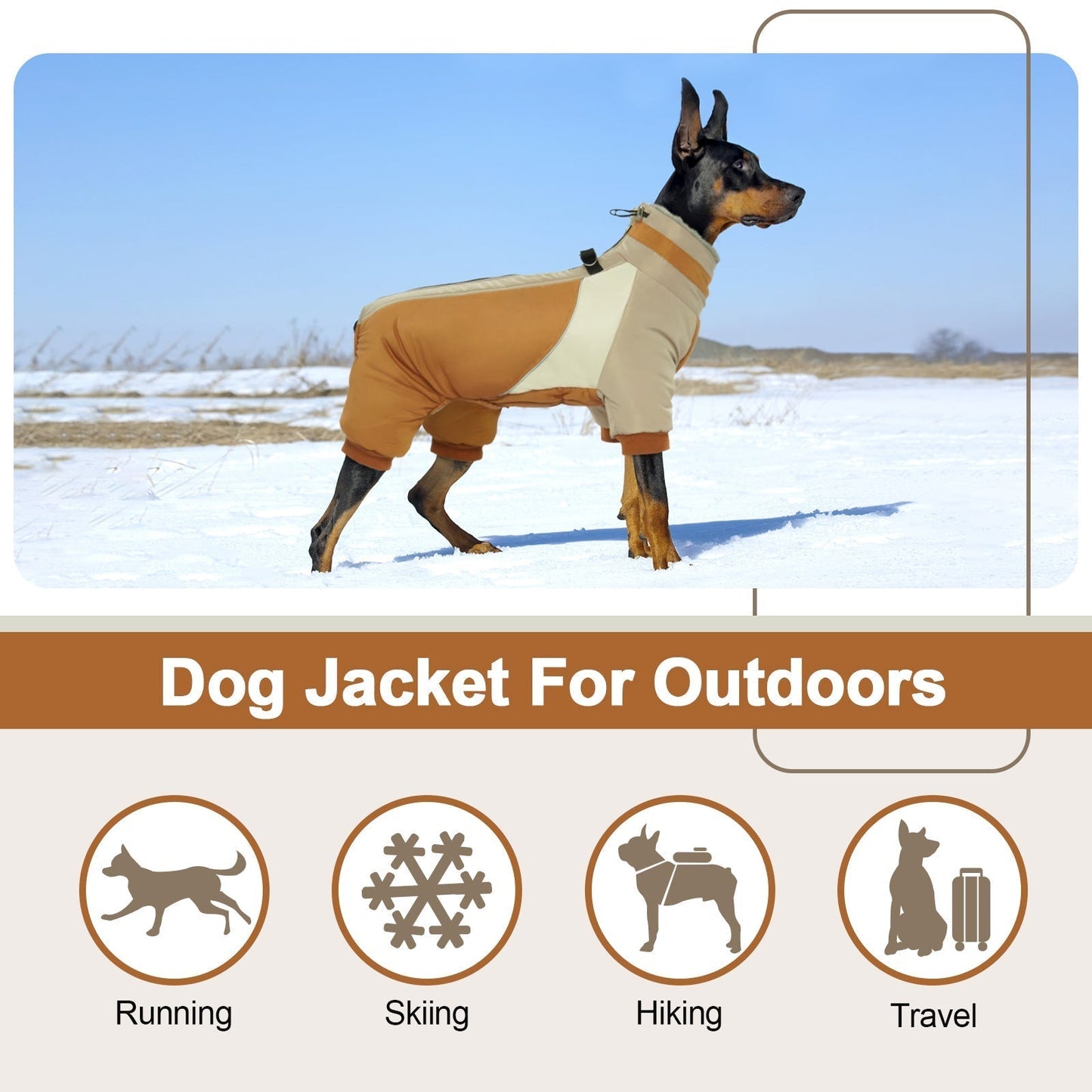 Adjustable Dog Winter Coat Warm Dog Jacket